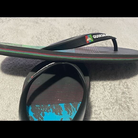 QUIKSILVER super slap flip flops size 4/5 worn only a few times VGUC - Picture 3 of 5